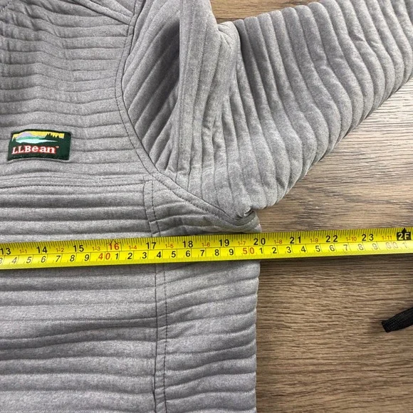 LL Bean Womens Airlight Knit Pullover Gray Quarter Snap Sweatshirt Size M Light - Picture 8 of 11